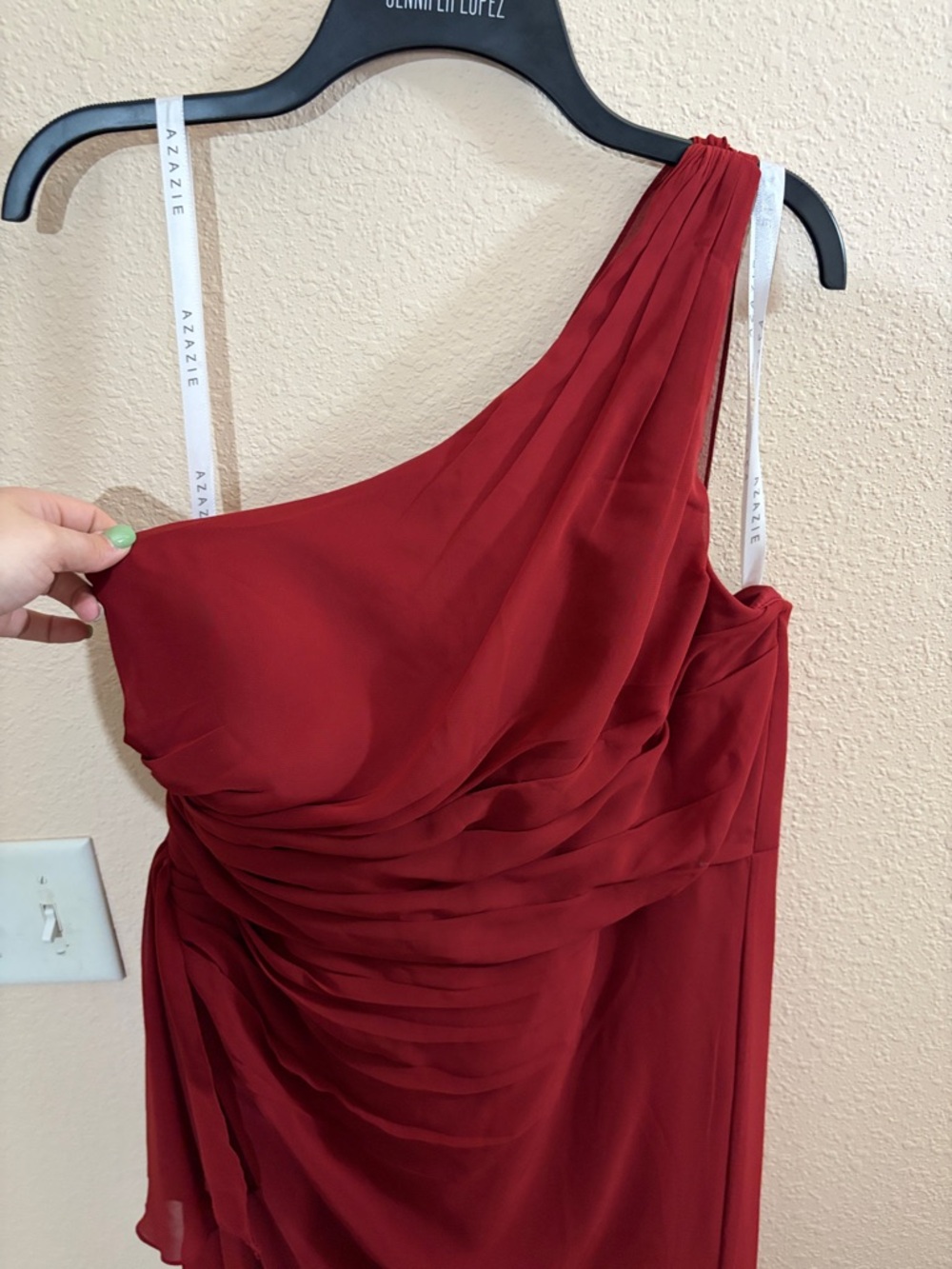 Azazie Maive Pomegranate Bridesmaid Dress -Custom Size - Picture 2 of 13